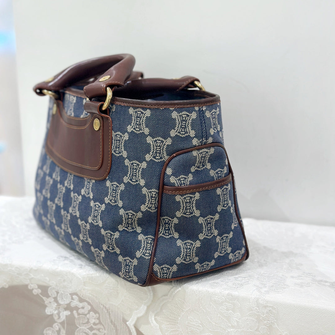 Celine vintage denim macadam boogie handbag
