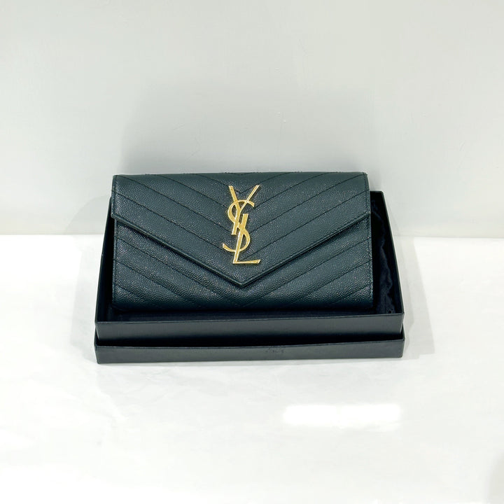 YSL long wallet （green）