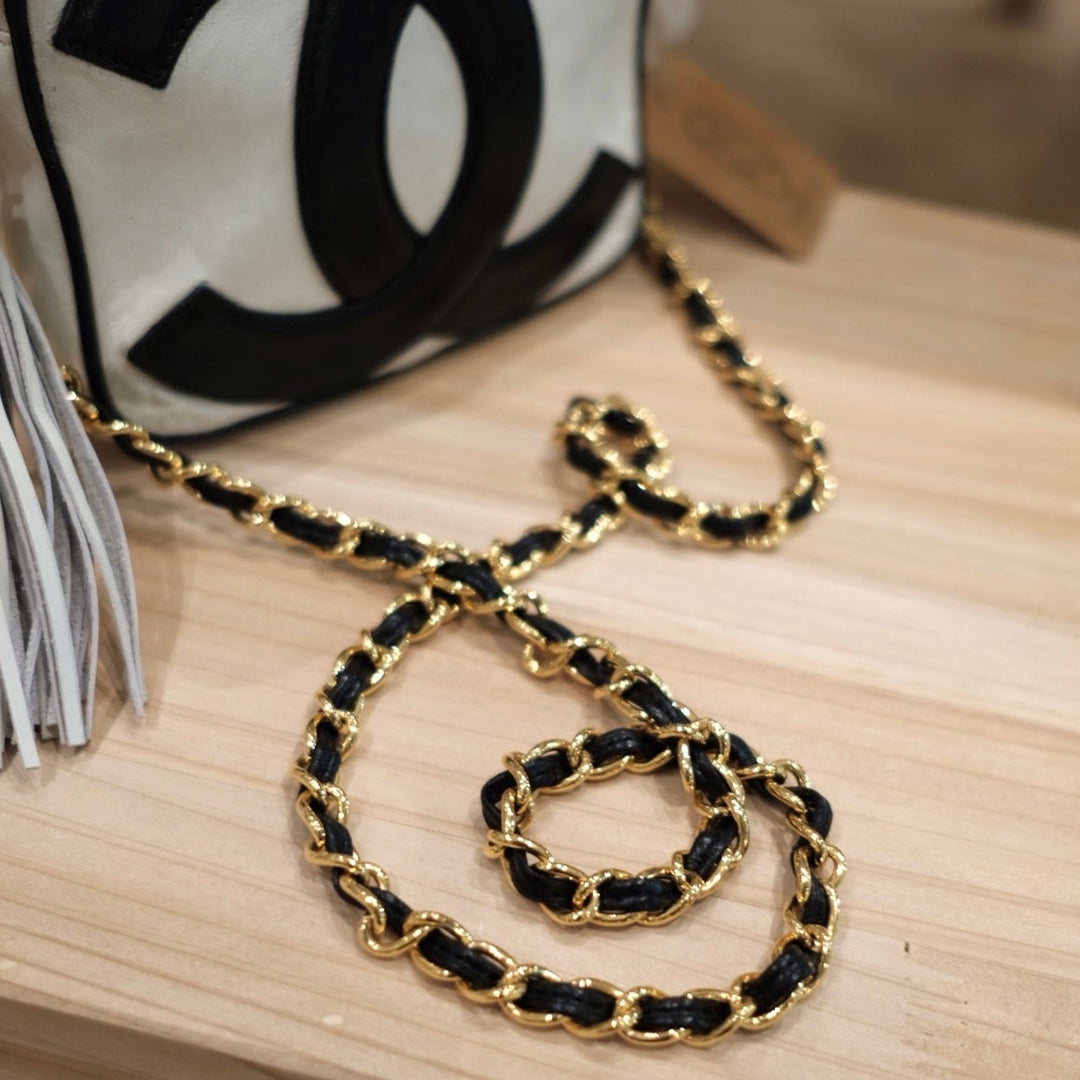 Chanel vintage CC camera crossbody bag with tassel
