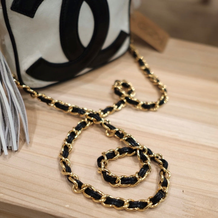 Chanel vintage CC camera crossbody bag with tassel
