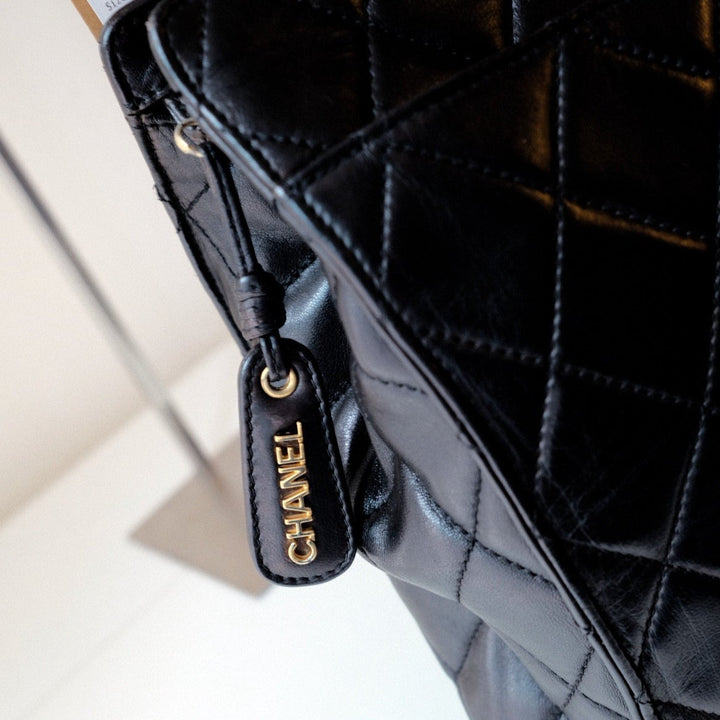 Chanel vintage quilted lambskin tote bag