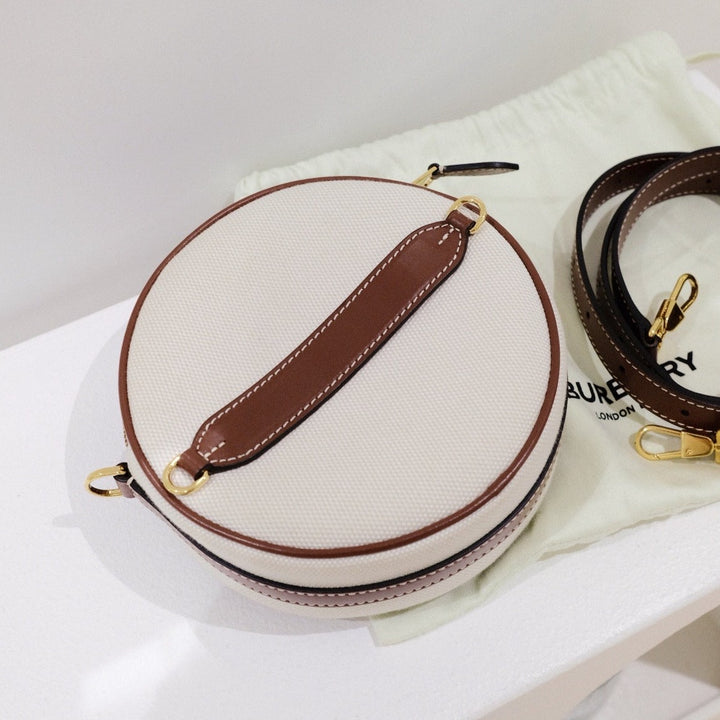 Burberry logo graphic canvas and leather louise bag