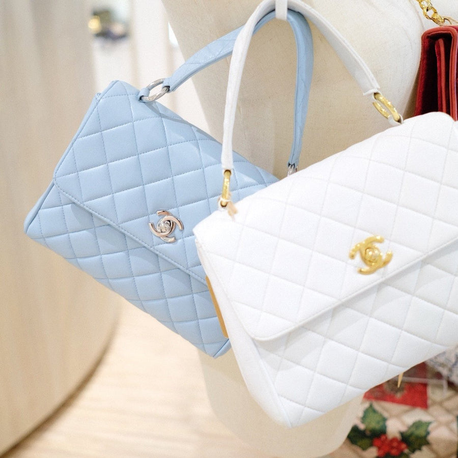 Chanel vintage kelly handbag(baby blue)