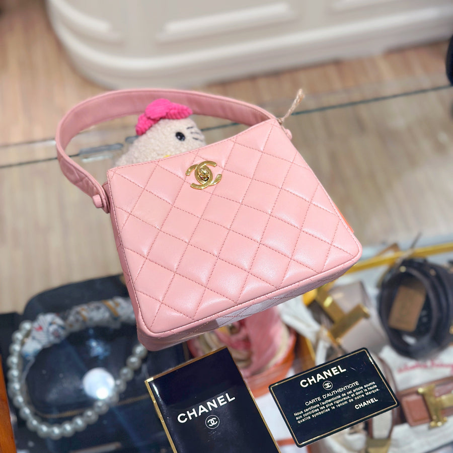 Chanel vintage lambskin gemini kelly bag