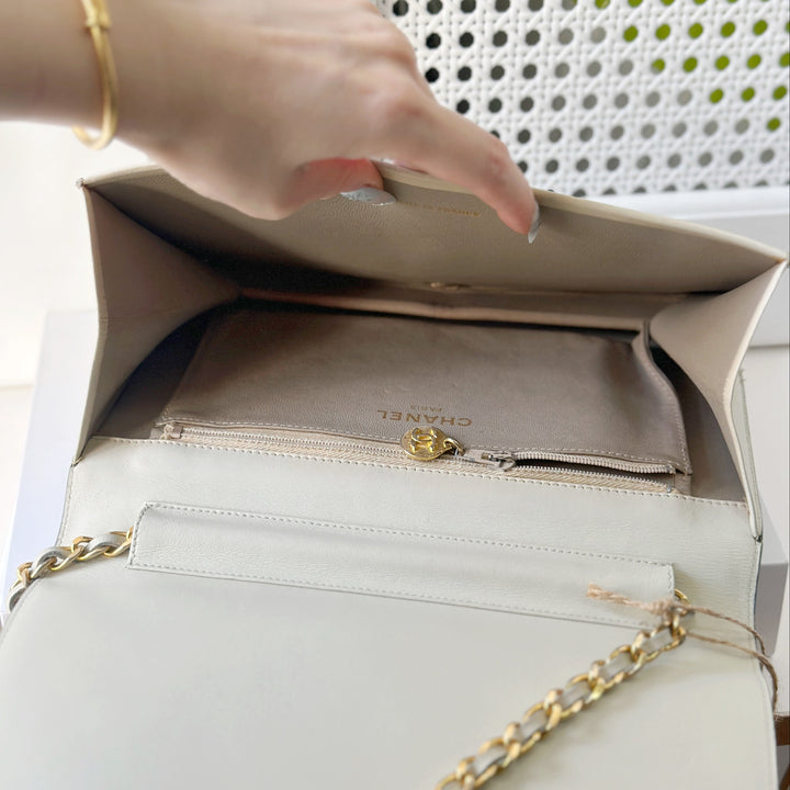 Chanel vintage box leather flap chain bag