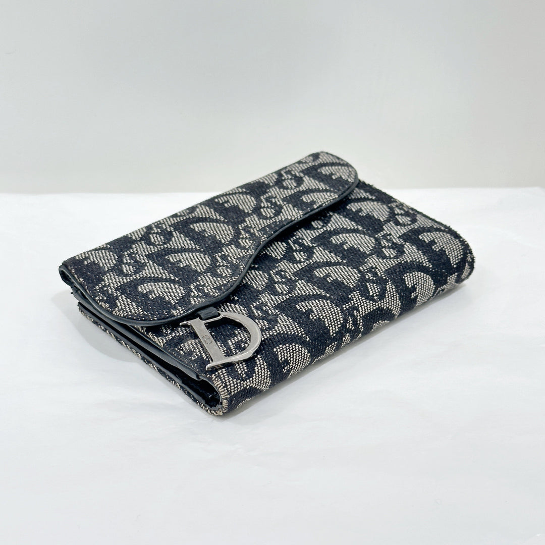 Dior Saddle Trotter Bi-fold Wallet Black