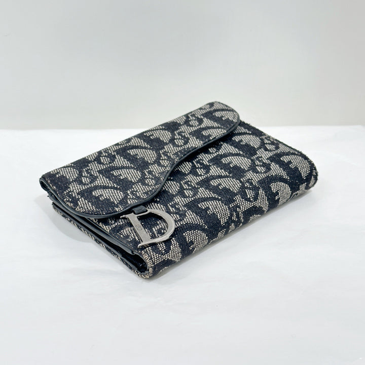 Dior Saddle Trotter Bi-fold Wallet Black