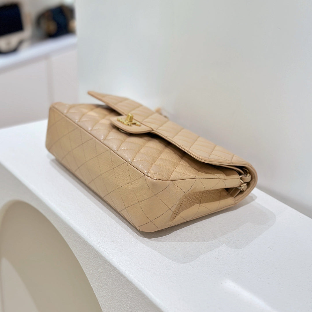 Chanel vintage beige class flap bag 25cm