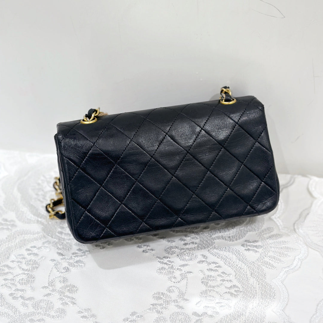 Chanel vintage lambskin quilted full flap bag