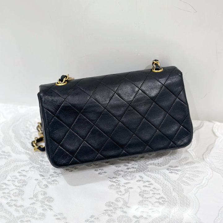 Chanel vintage lambskin quilted full flap bag