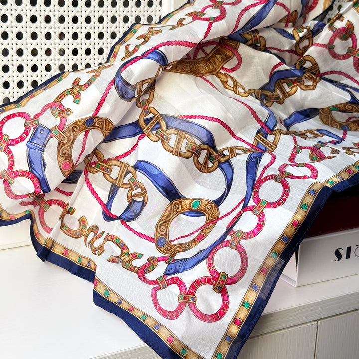 CELINE Ring Logos Mini Cosmetic Pouch + Scarf Set
