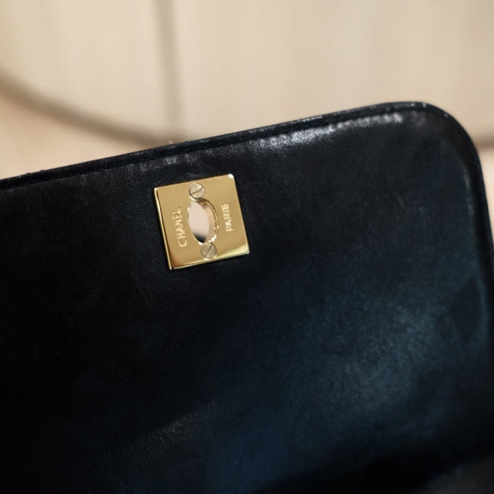 Chanel vintage patent leather kelly bag