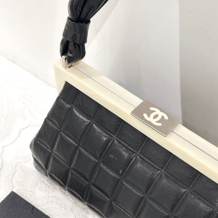 Chanel vintage CC mask plate metal clasp top bag