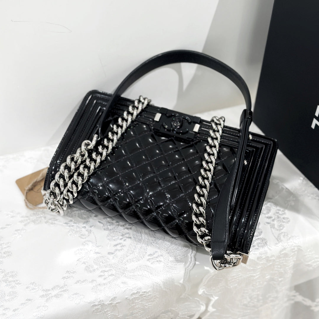 Chanel leboy patent leather bag