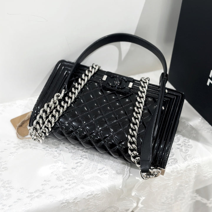 Chanel leboy patent leather bag
