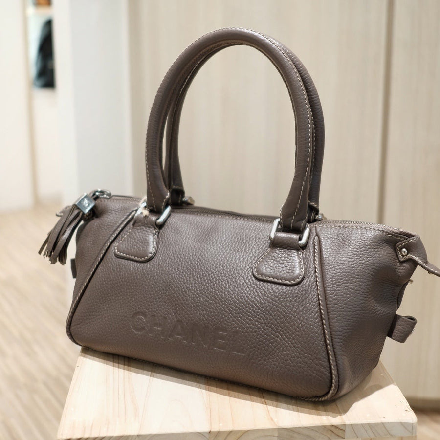 Chanel vintage brown papillon calfskin tassel handbag