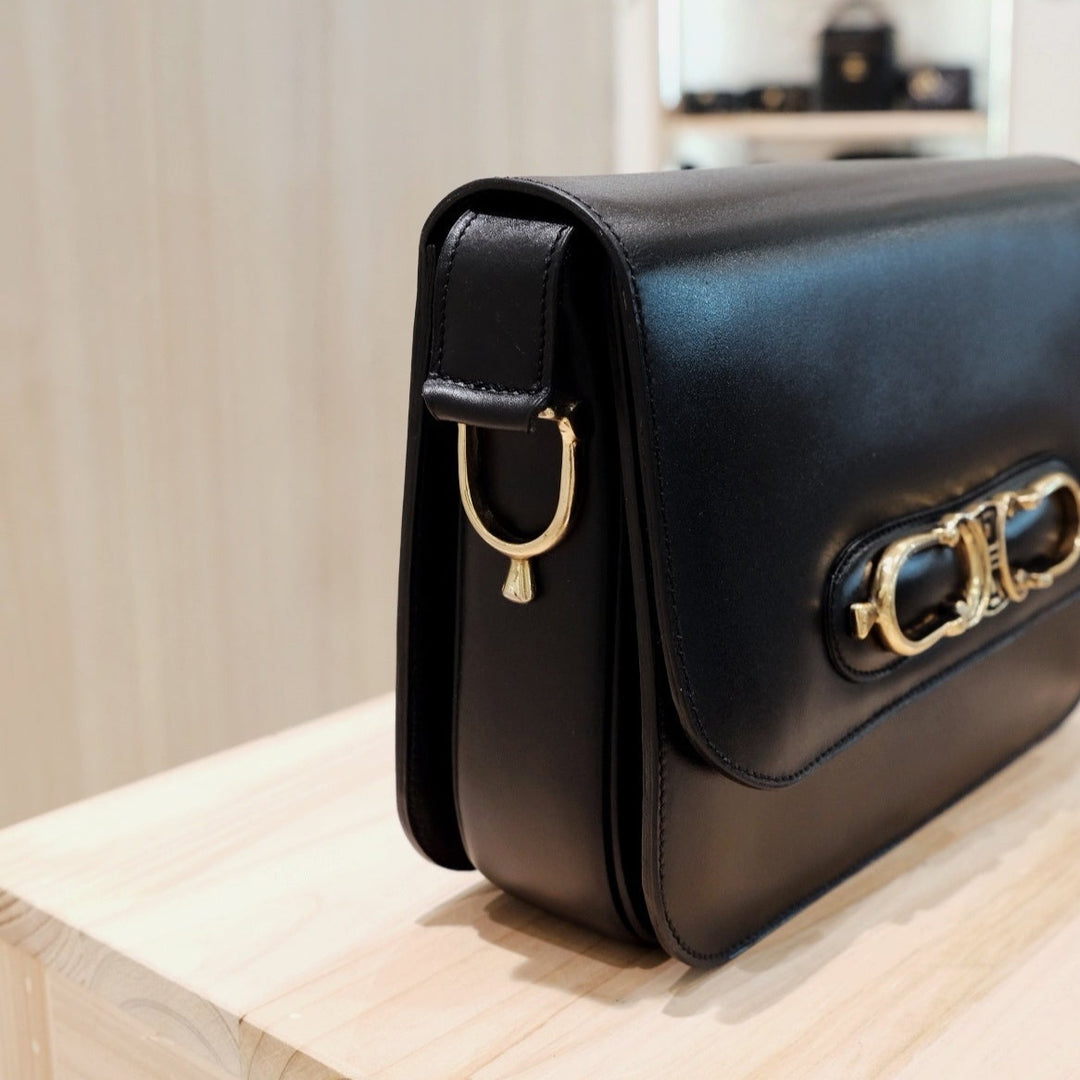 Celine vintage medium triomphe box shoulder bag