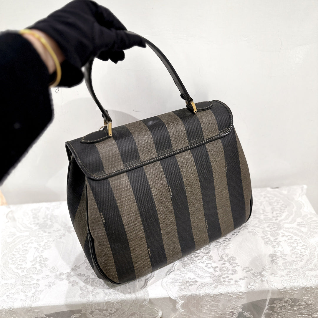 Fendi Pequin PVC Leather 2 Way Bag