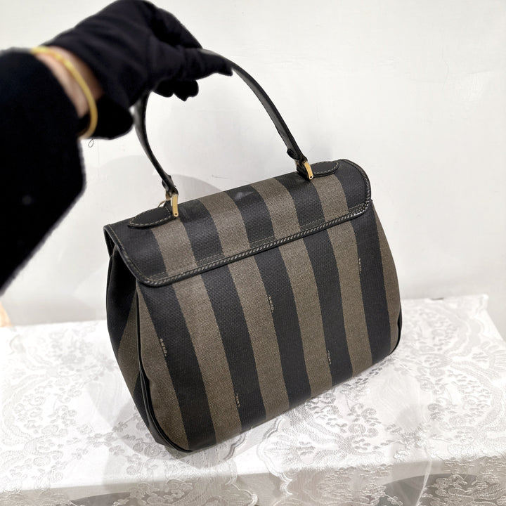 Fendi Pequin PVC Leather 2 Way Bag