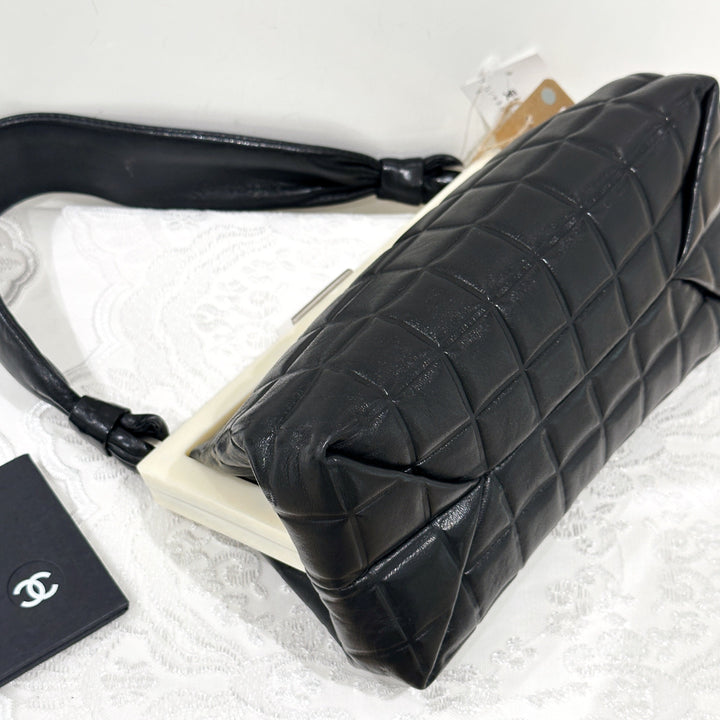 Chanel vintage CC mask plate metal clasp top bag