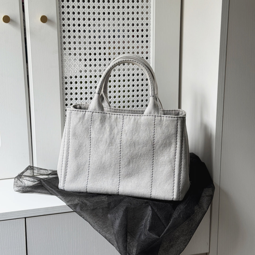 Prada canapa 2way denim shoulder hand bag