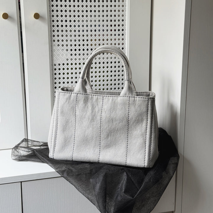 Prada canapa 2way denim shoulder hand bag