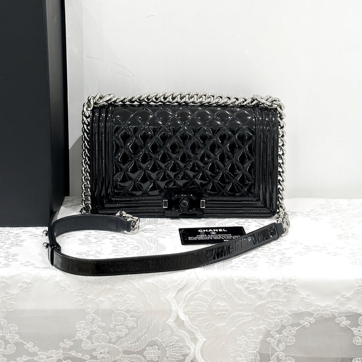 Chanel leboy patent leather bag