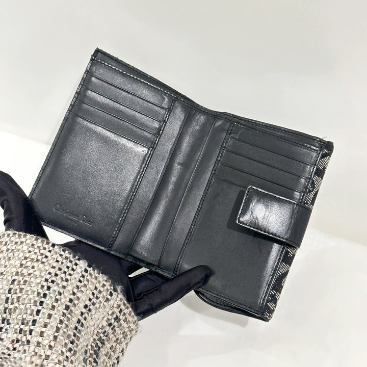 Dior Saddle Trotter Bi-fold Wallet Black