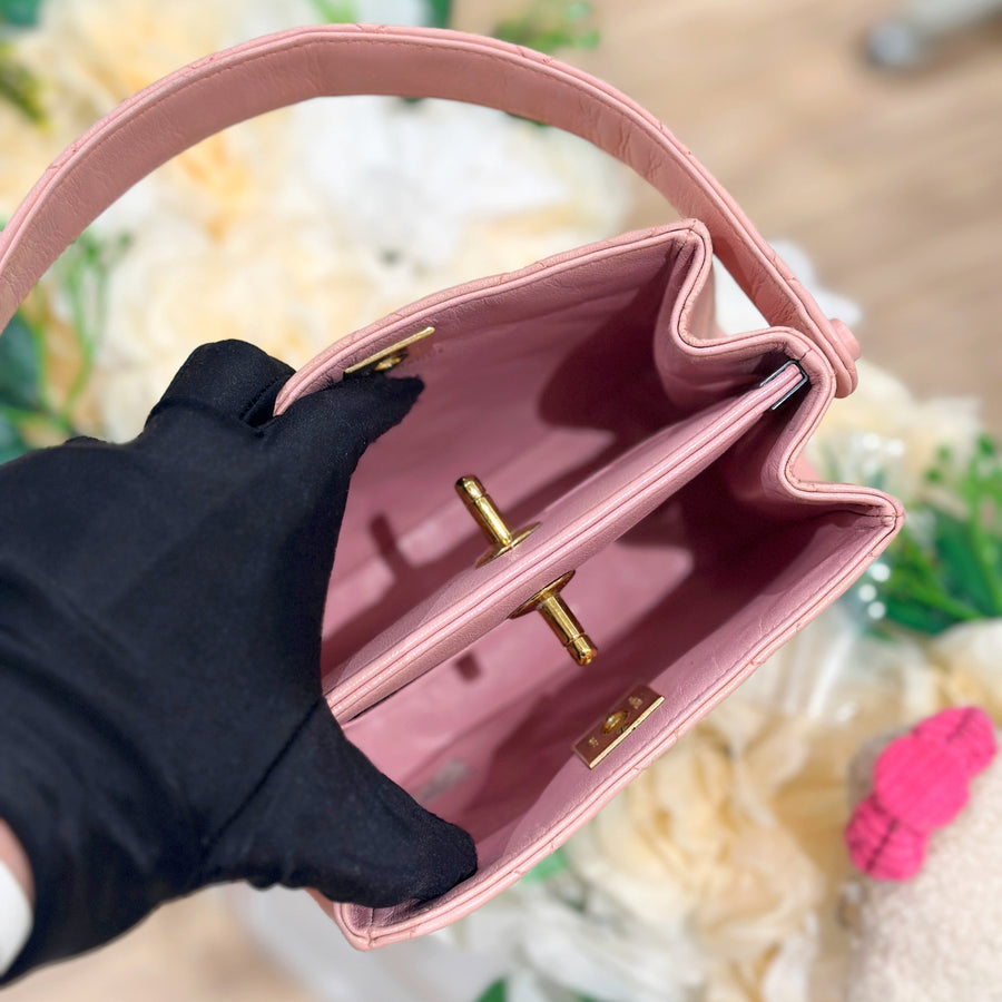 Chanel vintage lambskin gemini kelly bag