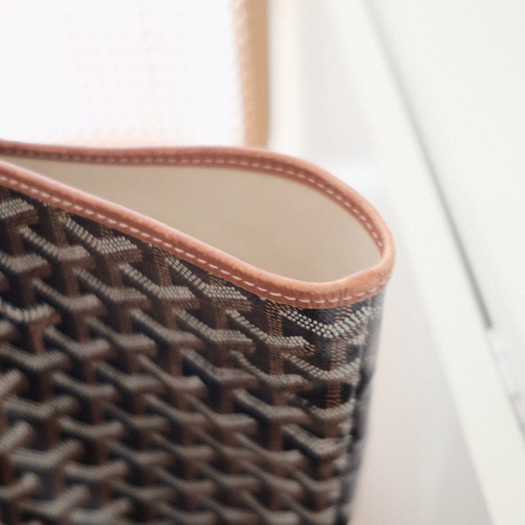 Goyard saint louis GM brown x black with pouch tote bag