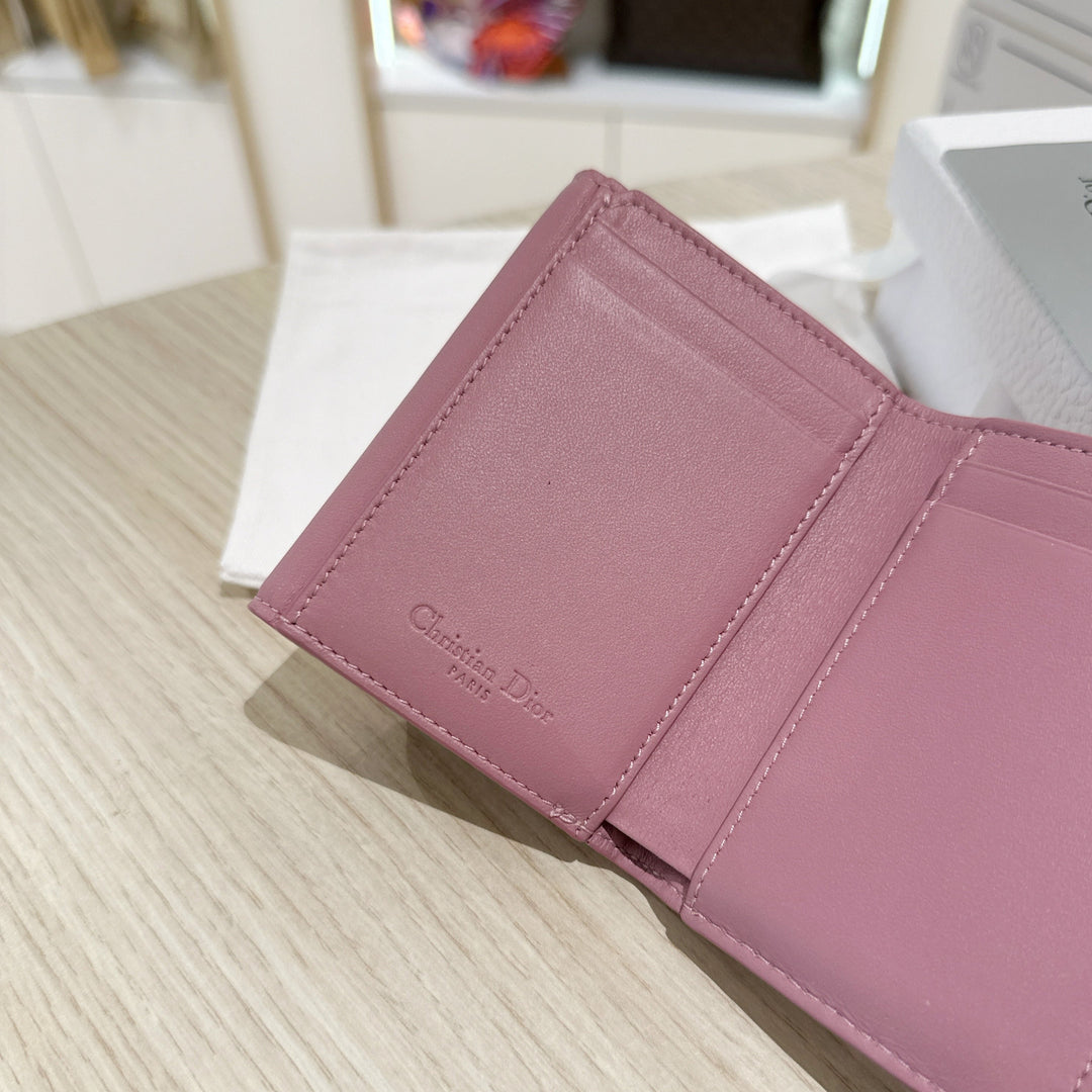 Christian Dior LADY DIOR Lambskin Folding Wallet Small Wallet