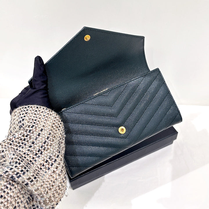 YSL long wallet （green）