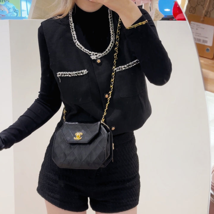 Chanel vintage octagonal quilted chain bag