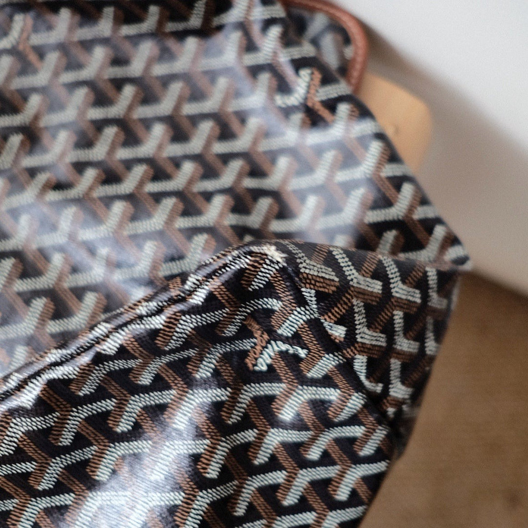 Goyard saint louis GM brown x black with pouch tote bag