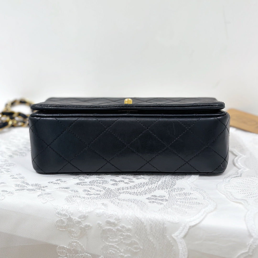 Chanel vintage lambskin quilted full flap bag