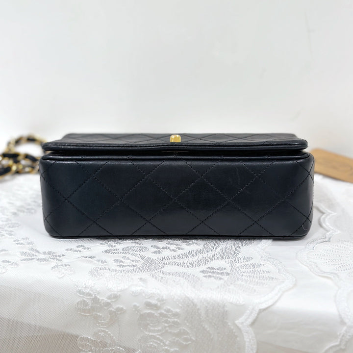 Chanel vintage lambskin quilted full flap bag