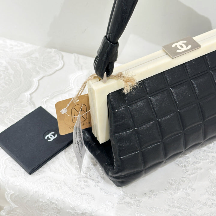 Chanel vintage CC mask plate metal clasp top bag