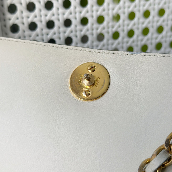 Chanel vintage box leather flap chain bag