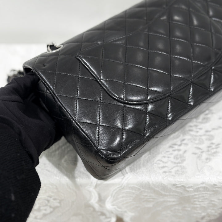 Chanel Lambskin Class Flap 25 （黑銀）