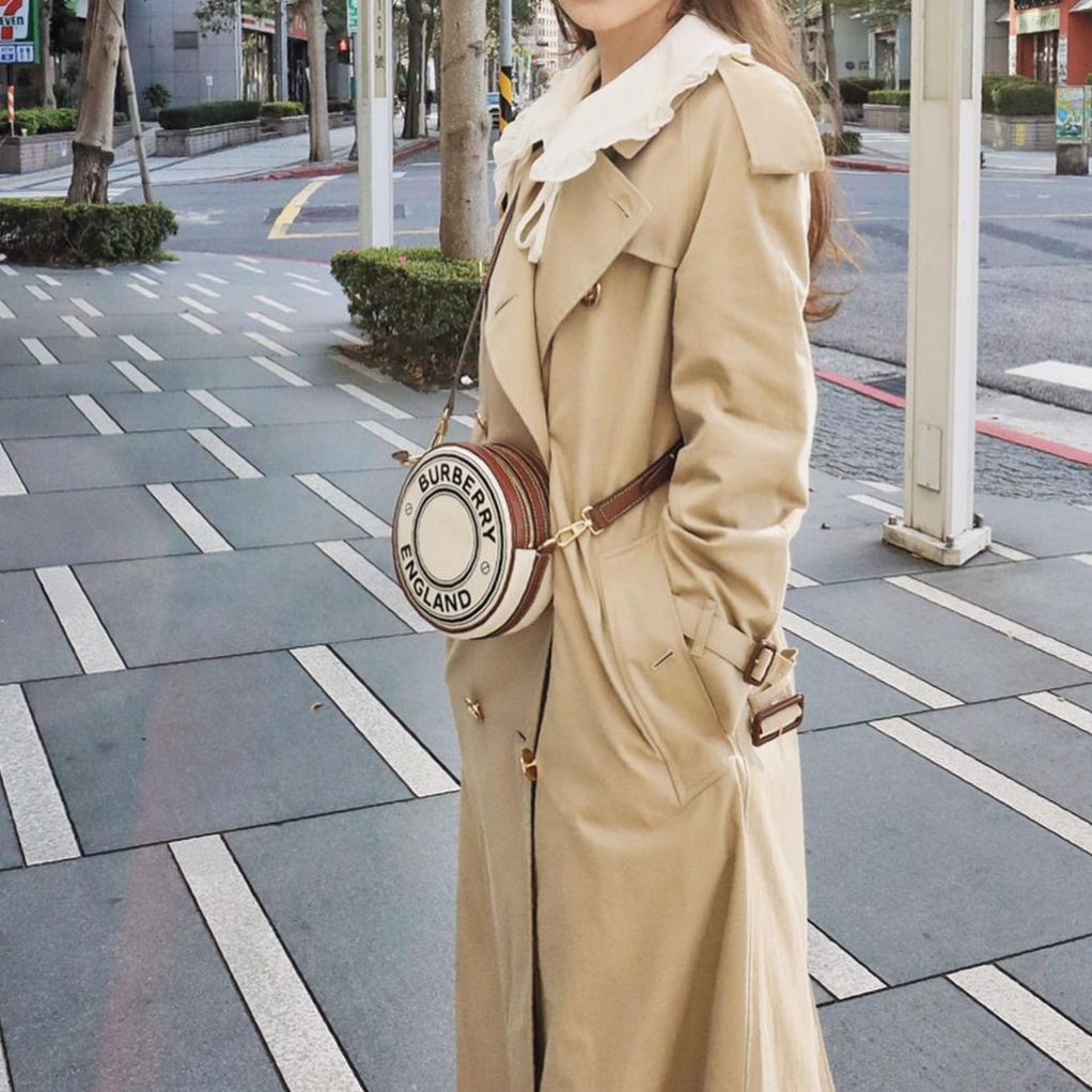 Burberry logo graphic canvas and leather louise bag