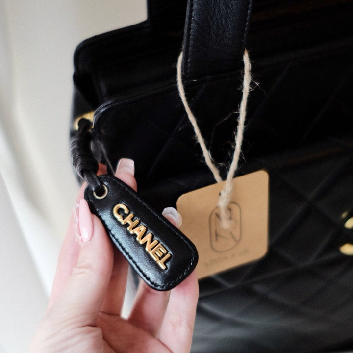 Chanel vintage quilted lambskin tote bag