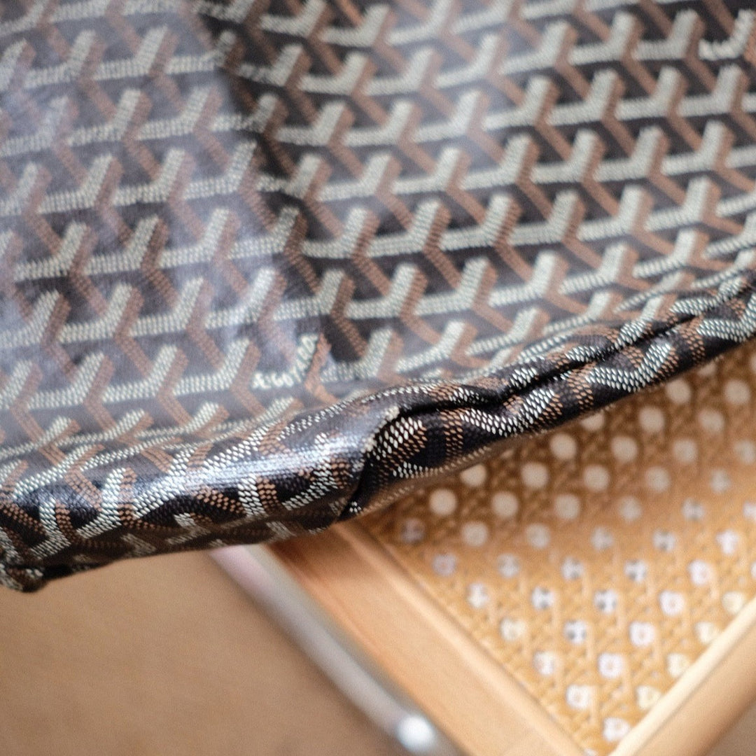 Goyard saint louis GM brown x black with pouch tote bag