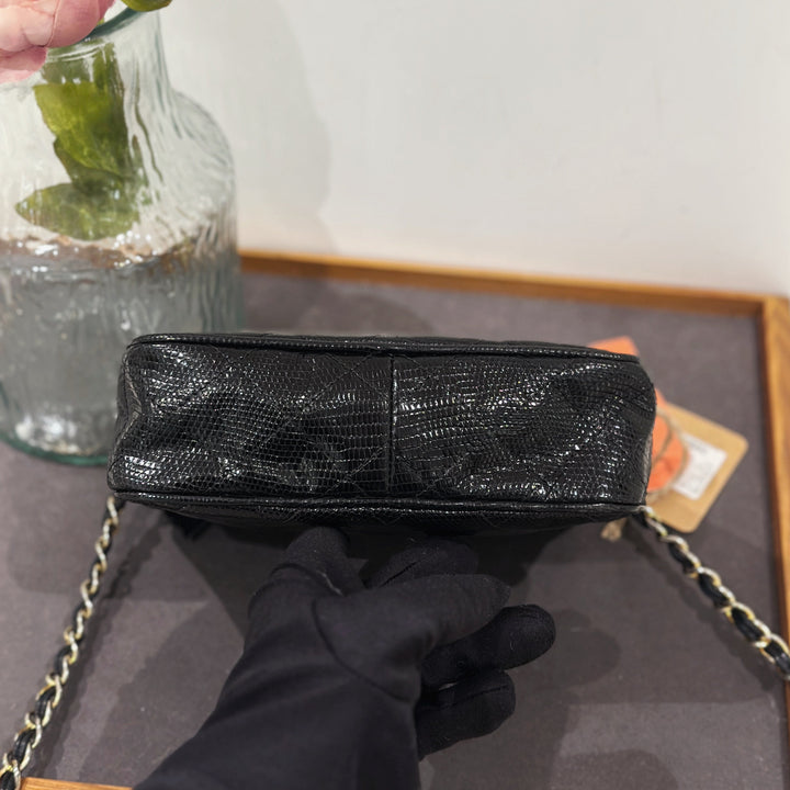 Chanel vintage lizard skin camera bag