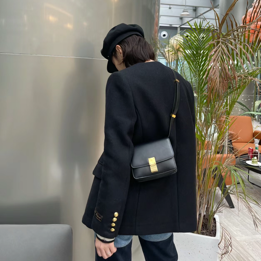 Celine classic box teen black Moka Vintage HK