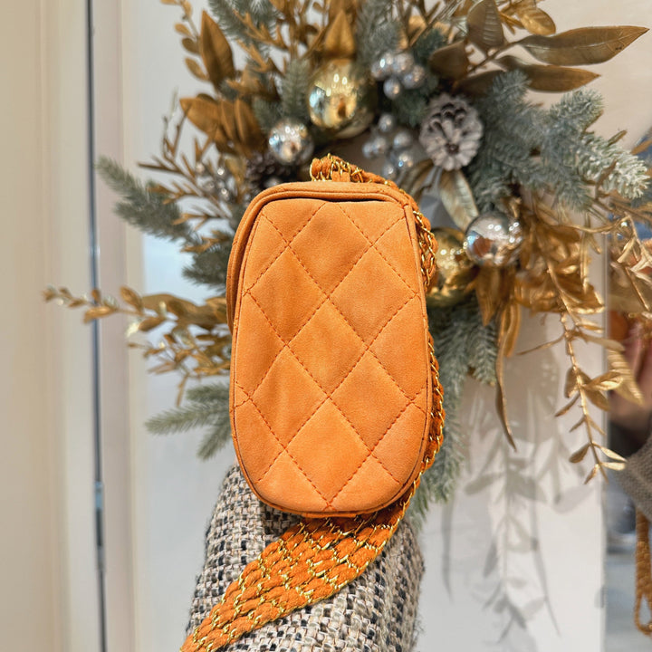 Chanel vintage suede chain bag