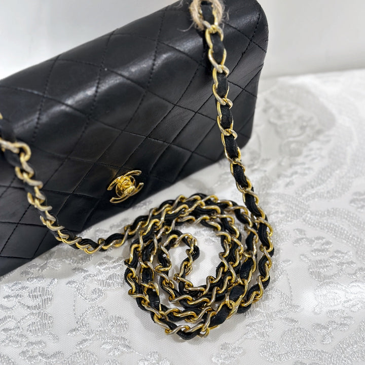 Chanel vintage lambskin quilted full flap bag