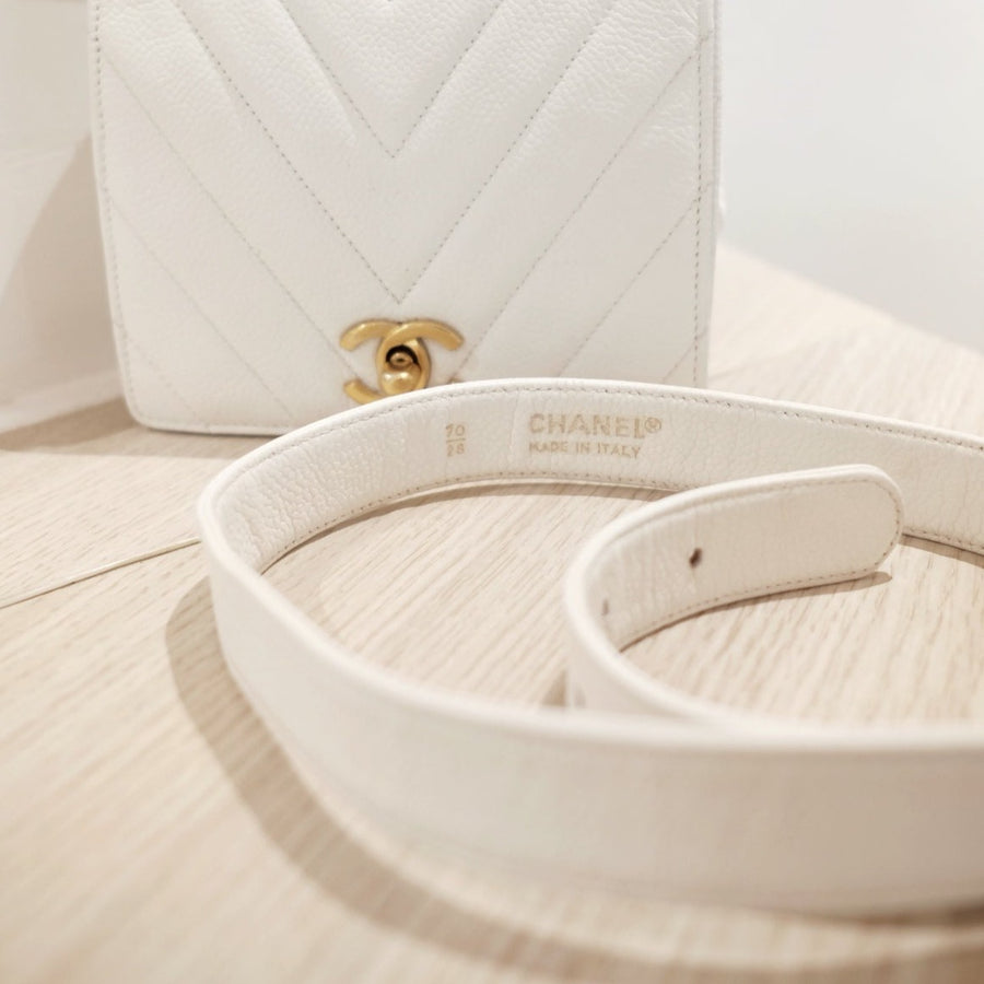 Chanel vintage v shape cowhide belt bag