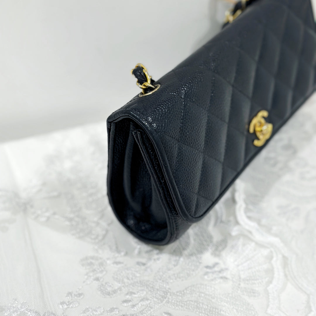 Chanel vintage navy caviar flap bag