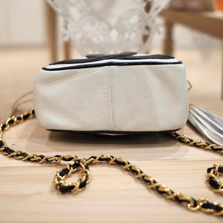 Chanel vintage CC camera crossbody bag with tassel
