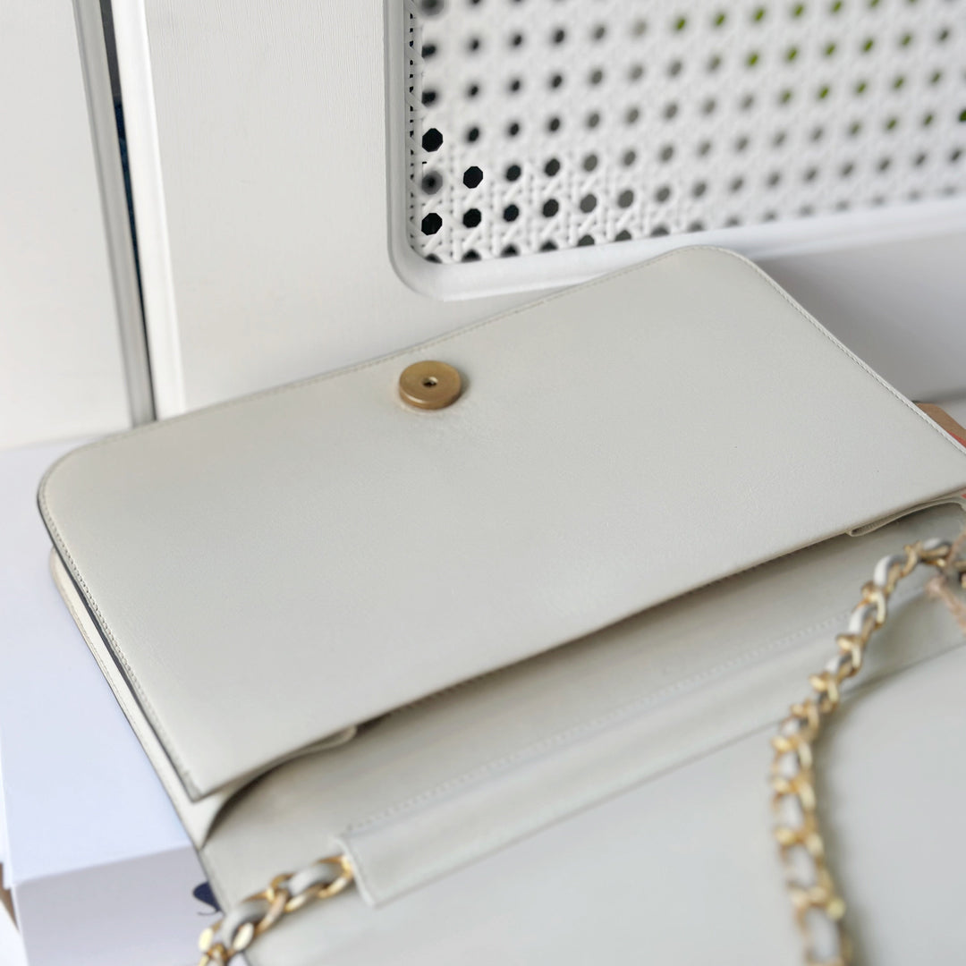 Chanel vintage box leather flap chain bag